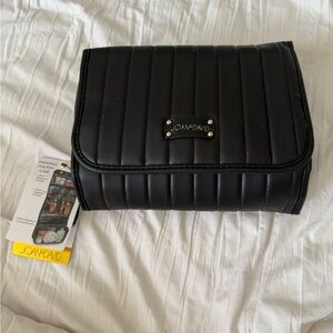 Joan & David Black and Gold Travel Bag with Quilted Design